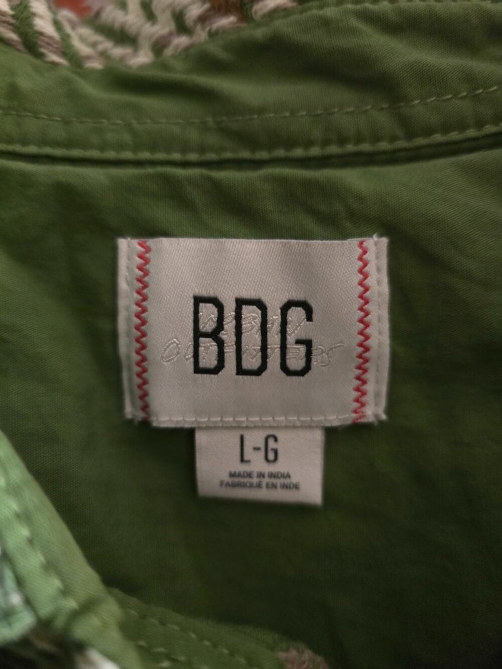 BDG Urban Outfitters Green Plaid Oversized Button Up Shirt Large Cotton Shacket - Picture 11 of 14